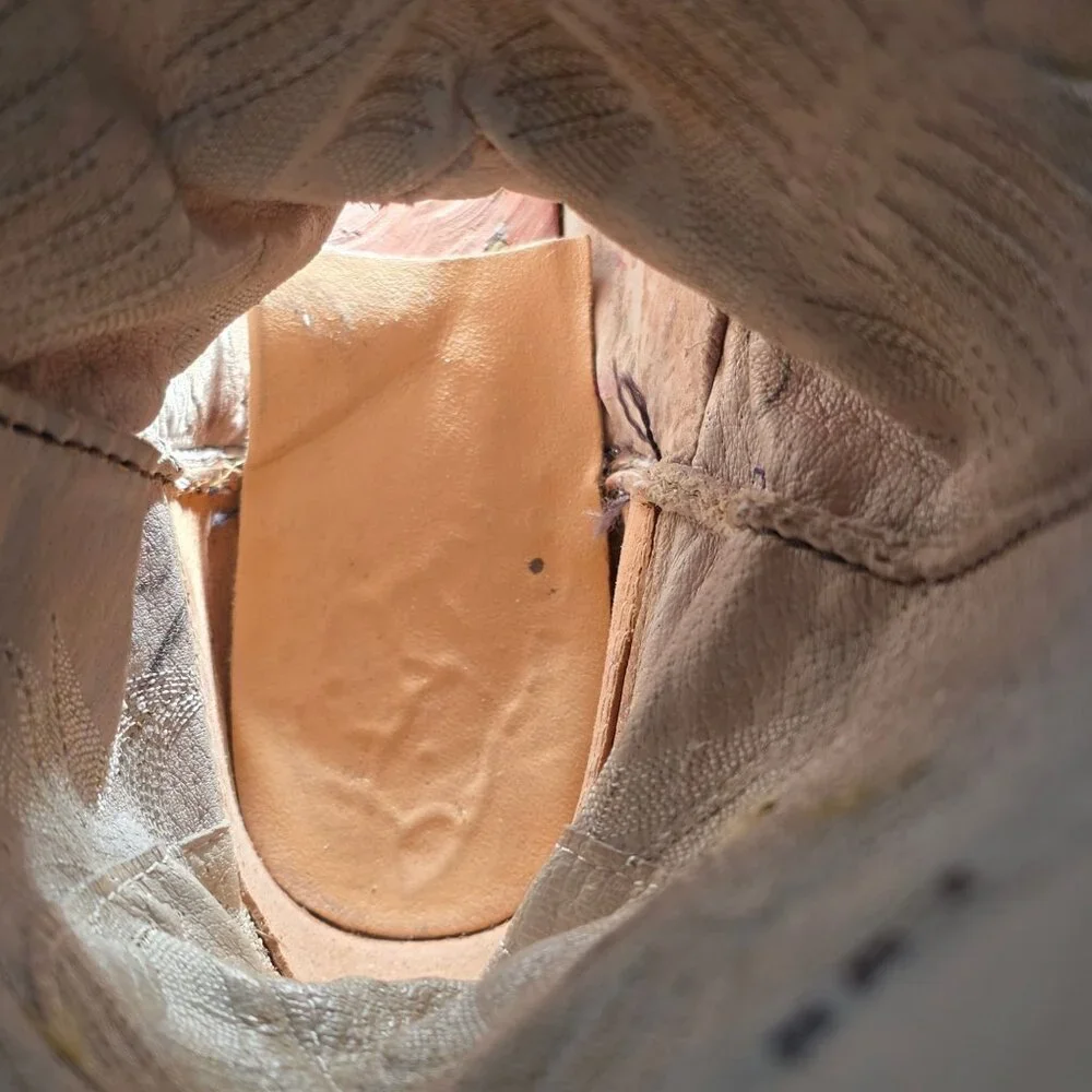 Vintage 1970s Mens 11D Larry Mahan Silver Metallic Snakeskin Cowboy Boots Rare - Picture 16 of 16